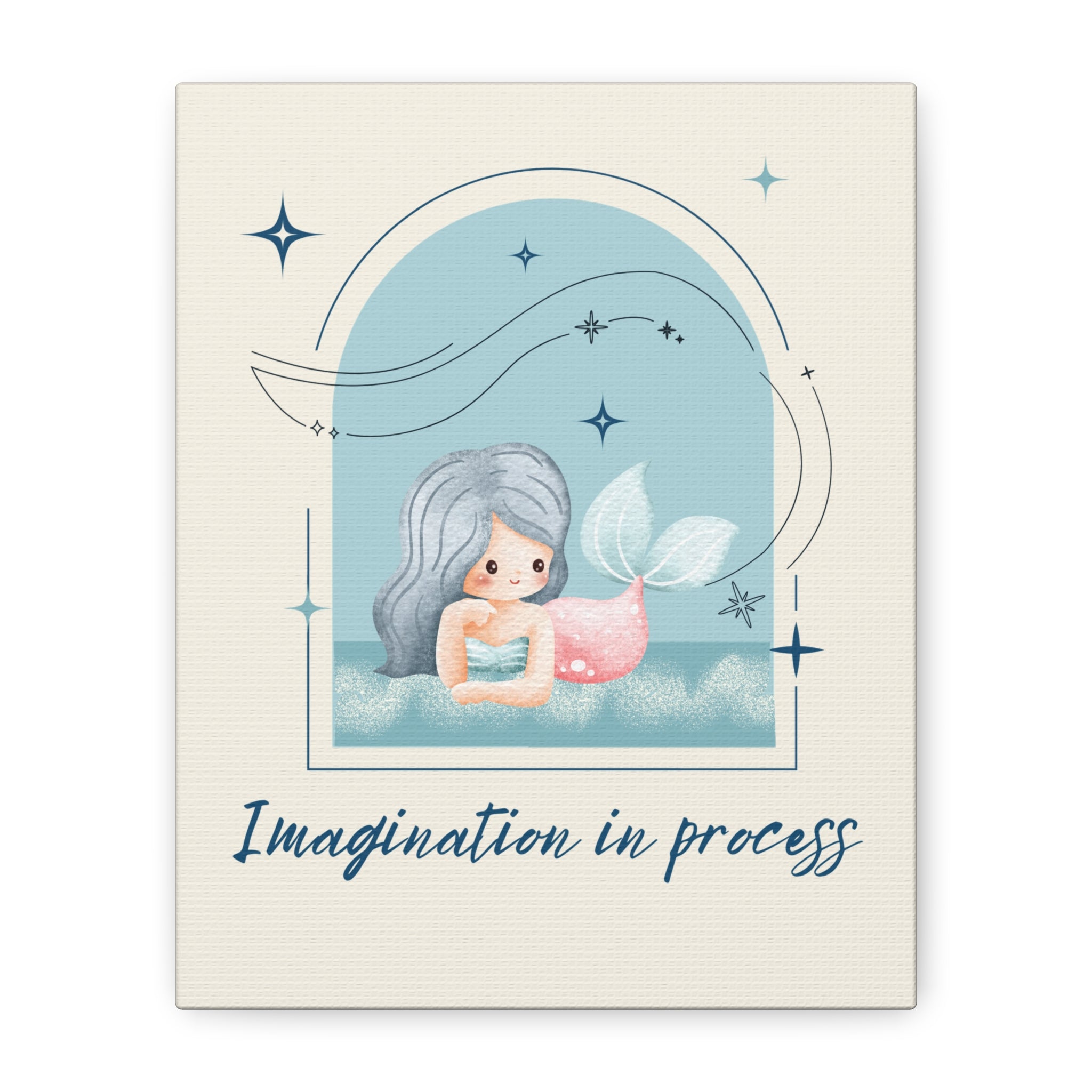 Imagination in Process Mermaid Canvas Art | Kids Room Wall Decor