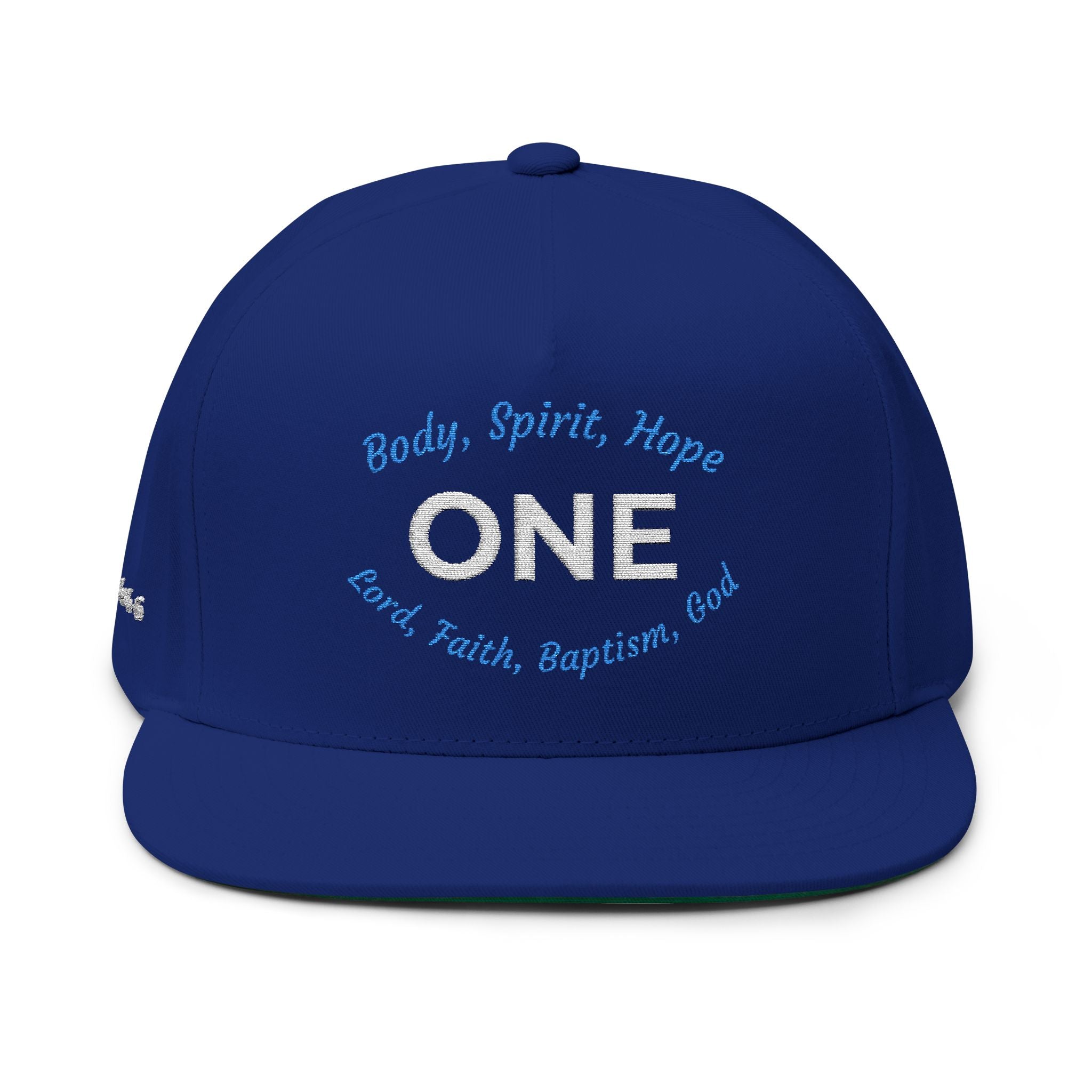 “One" Unity Embroidered Cap – Ephesians 4:4–6 Christian Flat Bill Hat – Faith Apparel