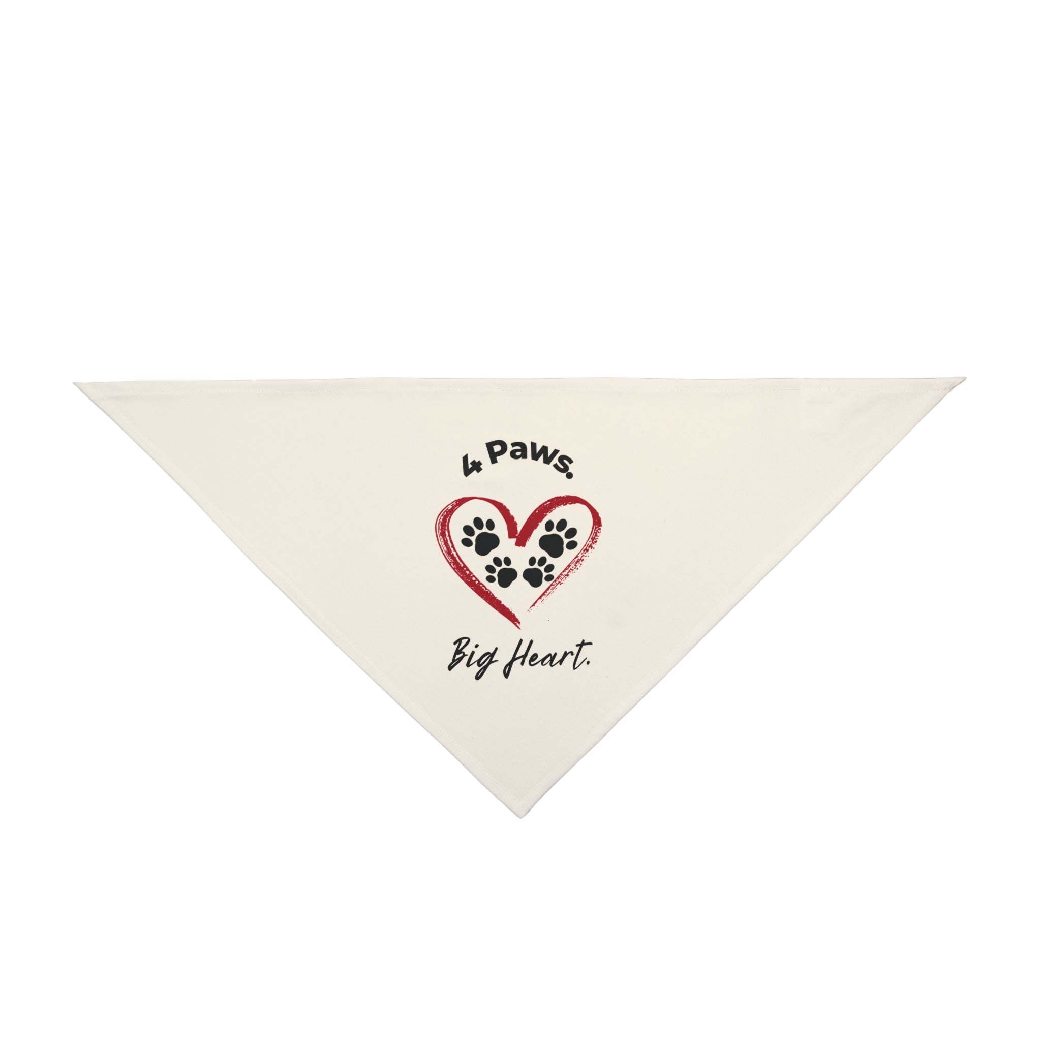 4 Paws Big Heart Pet Bandana | Heart Paw Print Dog & Cat Bandana | Cute Pet Accessory