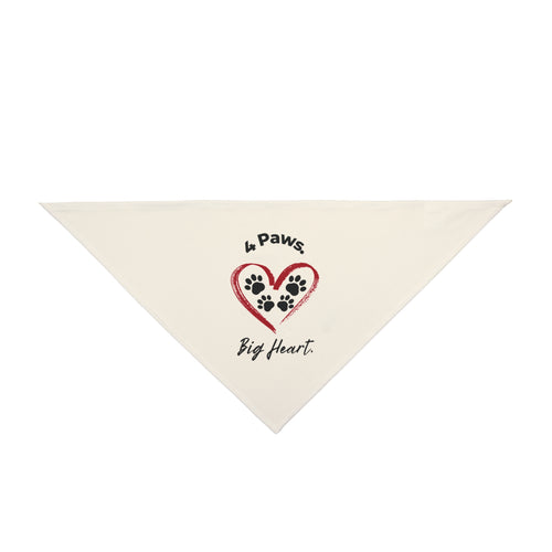 4 Paws Big Heart Pet Bandana | Heart Paw Print Dog & Cat Bandana | Cute Pet Accessory