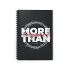 "More Than Conquerors" Spiral Notebook — Christian Inspirational Journal (Romans 8:37)