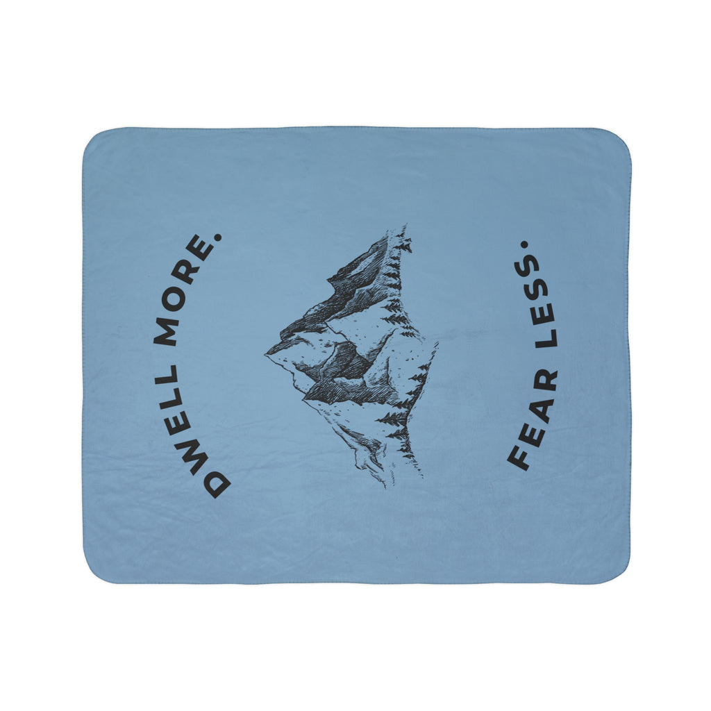 Dwell More Fear Less Sherpa Fleece Throw