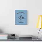 Dwell More Fear Less Mountain Canvas Art | Inspirational Wall Decor
