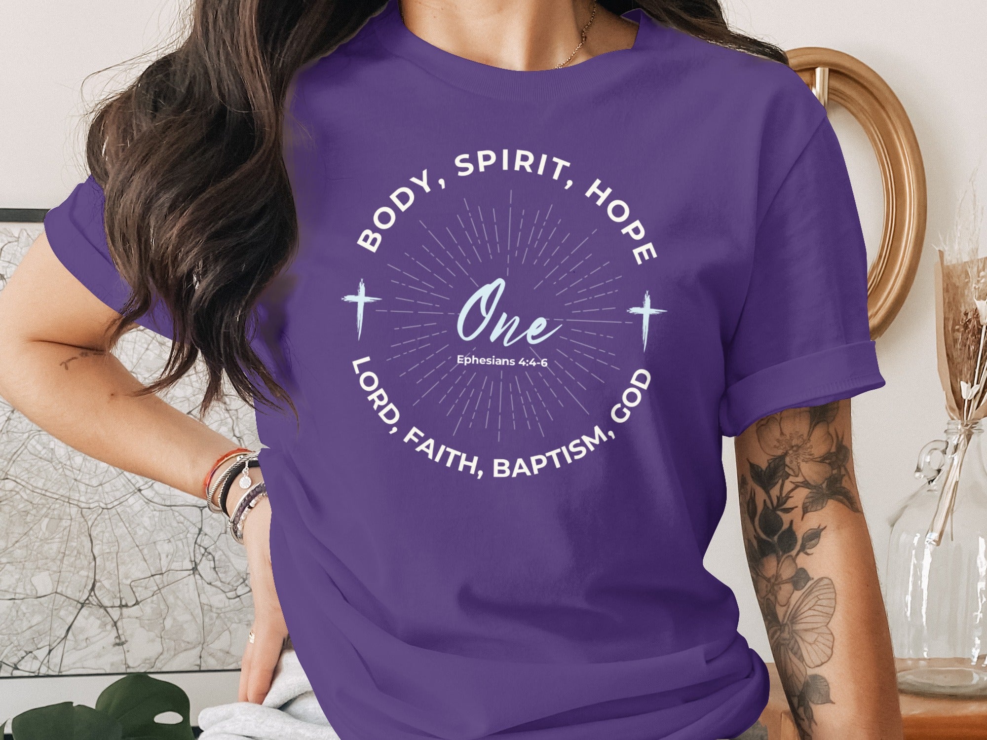 Body Spirit Hope Ephesians 4:4-6 Faith Baptism God Shirt
