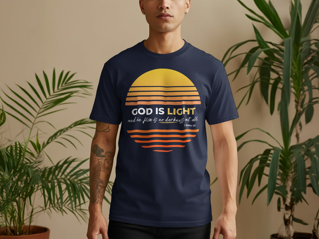 God Is Light Inspirational Christian Graphic Tee