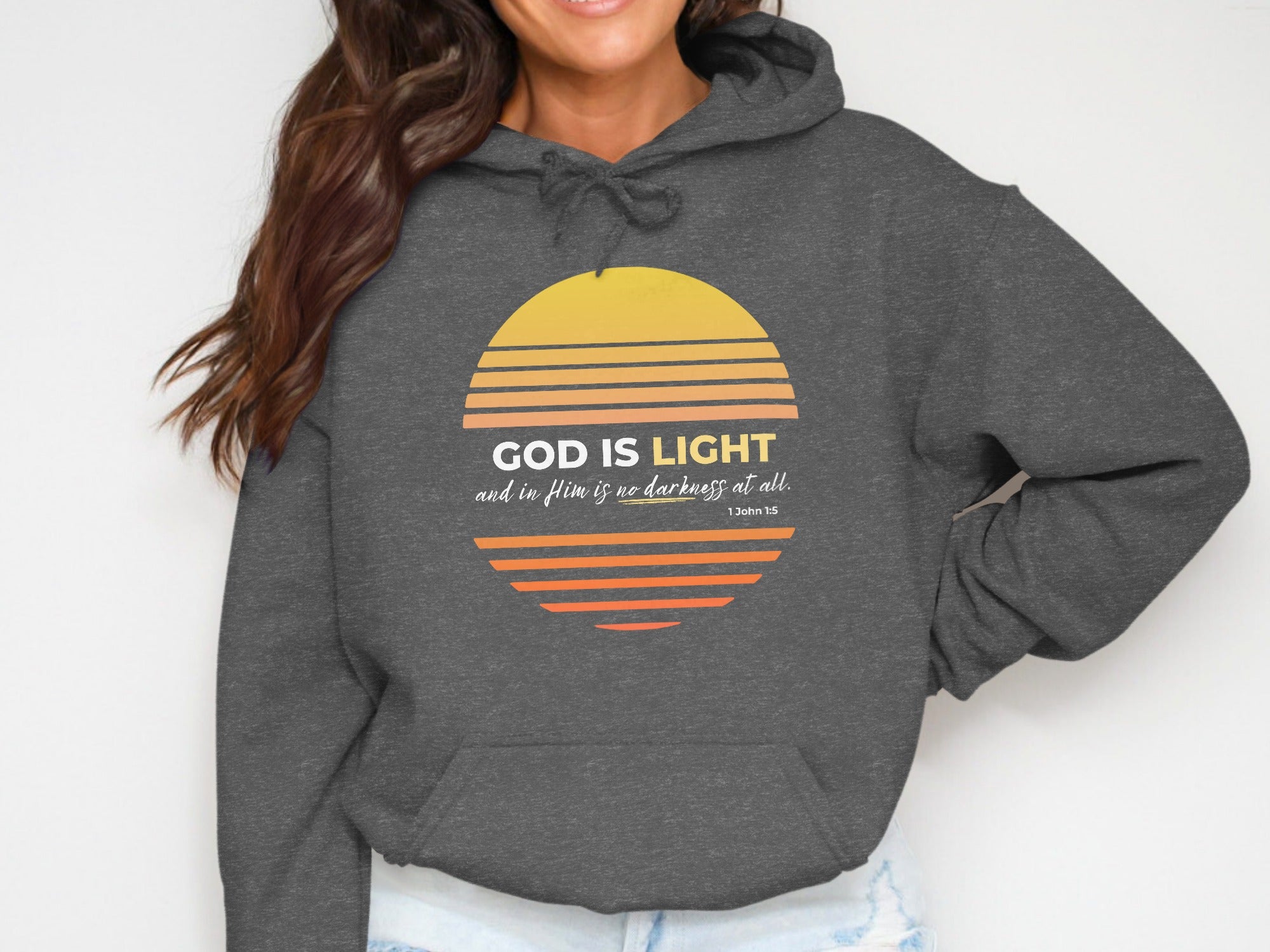 GOD IS LIGHT Inspirational Christian Sunset Hoodie product type