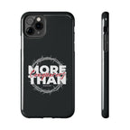 “More Than Conquerors” Phone Case – Romans 8:37 Christian Bible Verse iPhone & Android Case – Faith Accessory