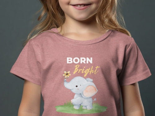 Born Bright Elephant Graphic Kids T-shirt
