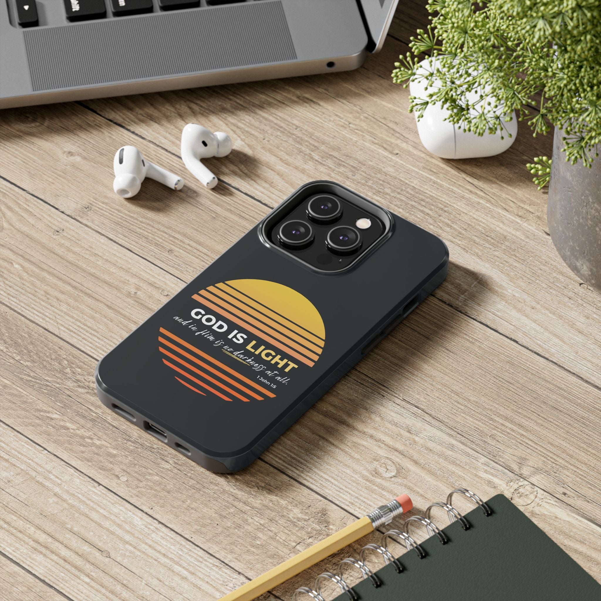 “God Is Light” Phone Case – 1 John 1:5 Christian Bible Verse iPhone & Android Case – Faith Accessory