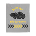 Built for Big Dreams Construction Truck Kids Plush Blanket | Velveteen Cozy Throw