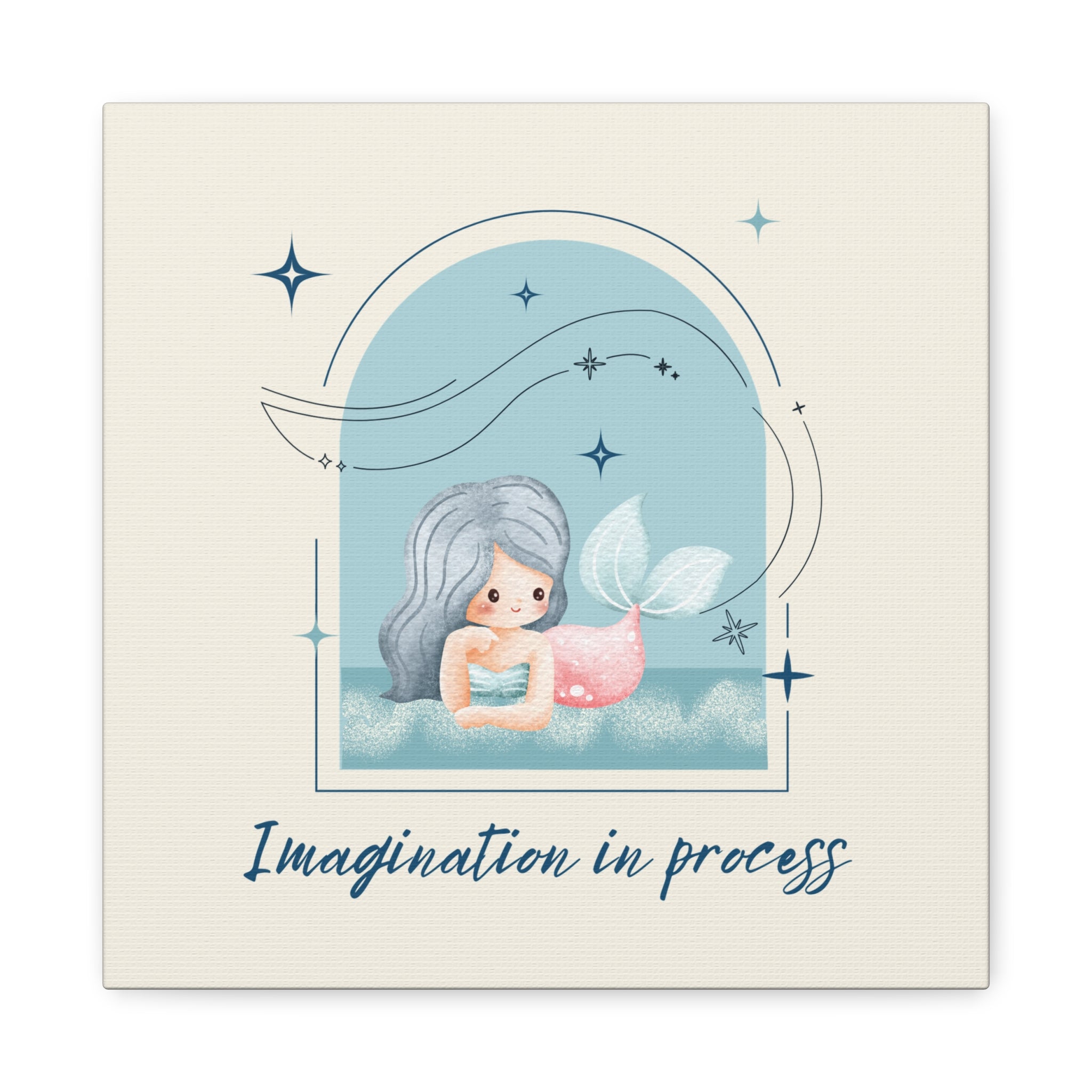 Imagination in Process Mermaid Canvas Art | Kids Room Wall Decor