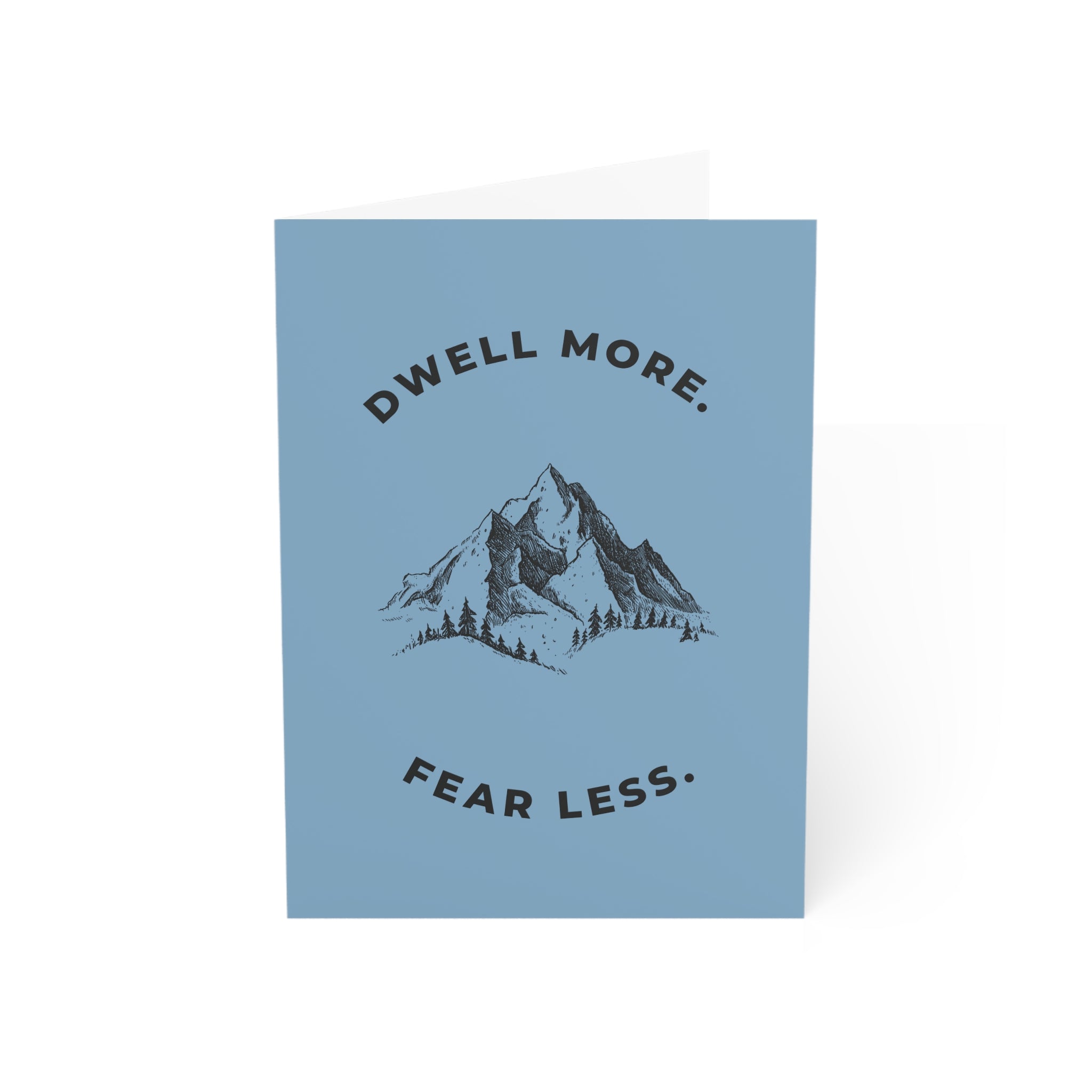 Dwell More Fear Less Mountain Greeting Cards Set | Inspirational Card