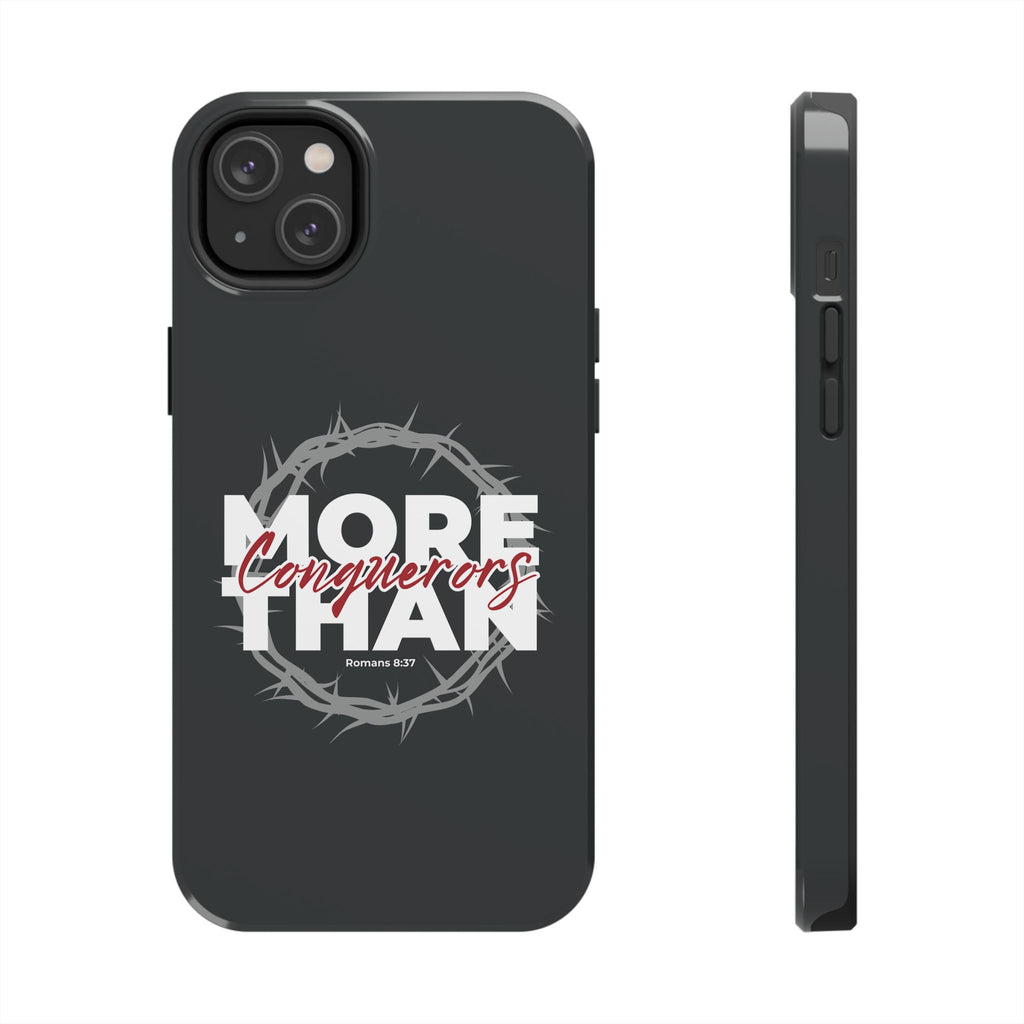 “More Than Conquerors” Phone Case – Romans 8:37 Christian Bible Verse iPhone & Android Case – Faith Accessory