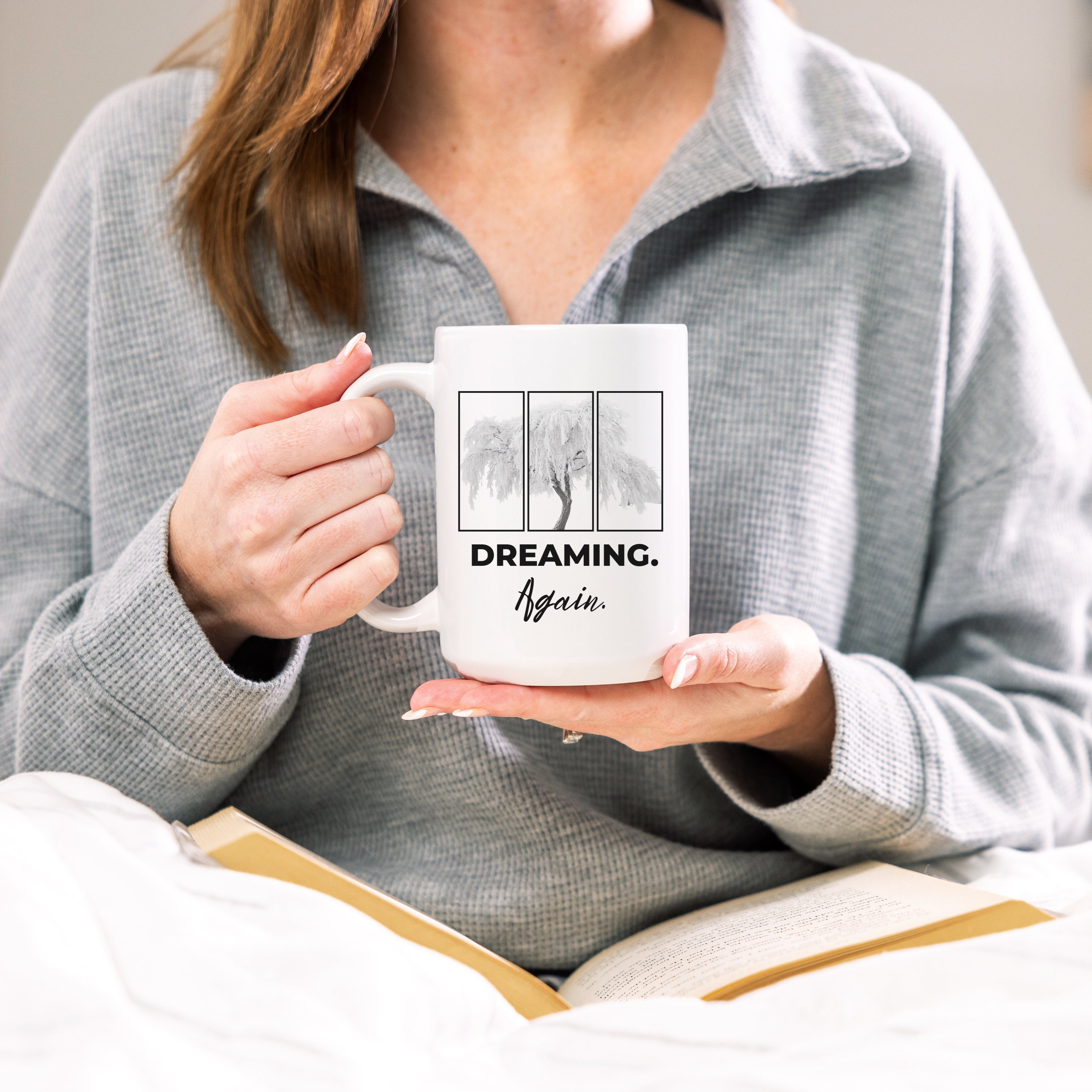 Dreaming Again Ceramic Mug — "Dreaming, Awake" Coffee Cup (11oz & 15oz)