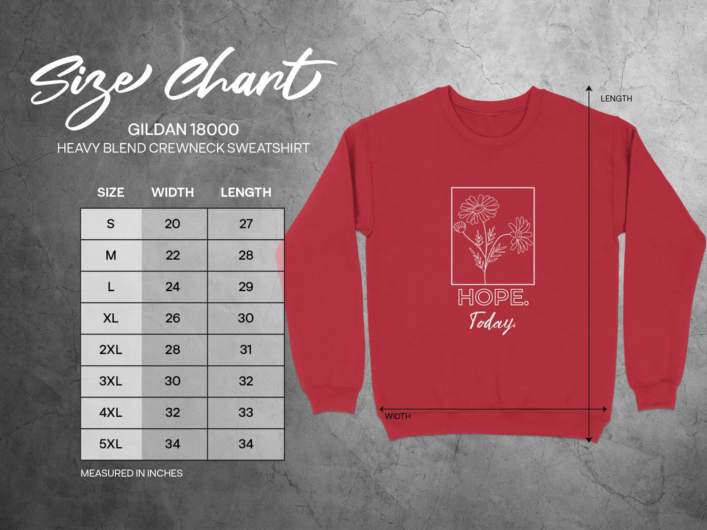 HOPE Today Floral Design Heavy Blend Crewneck Sweatshirt