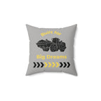 Built for Big Dreams Construction Truck Throw Pillow | Kids Room Decor