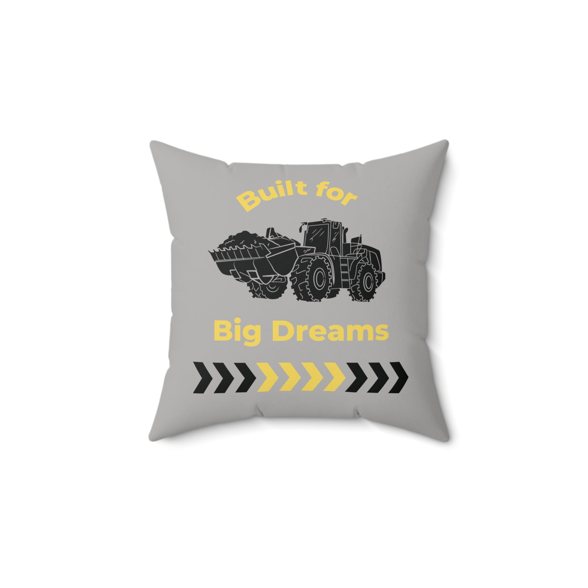 Built for Big Dreams Construction Truck Throw Pillow | Kids Room Decor