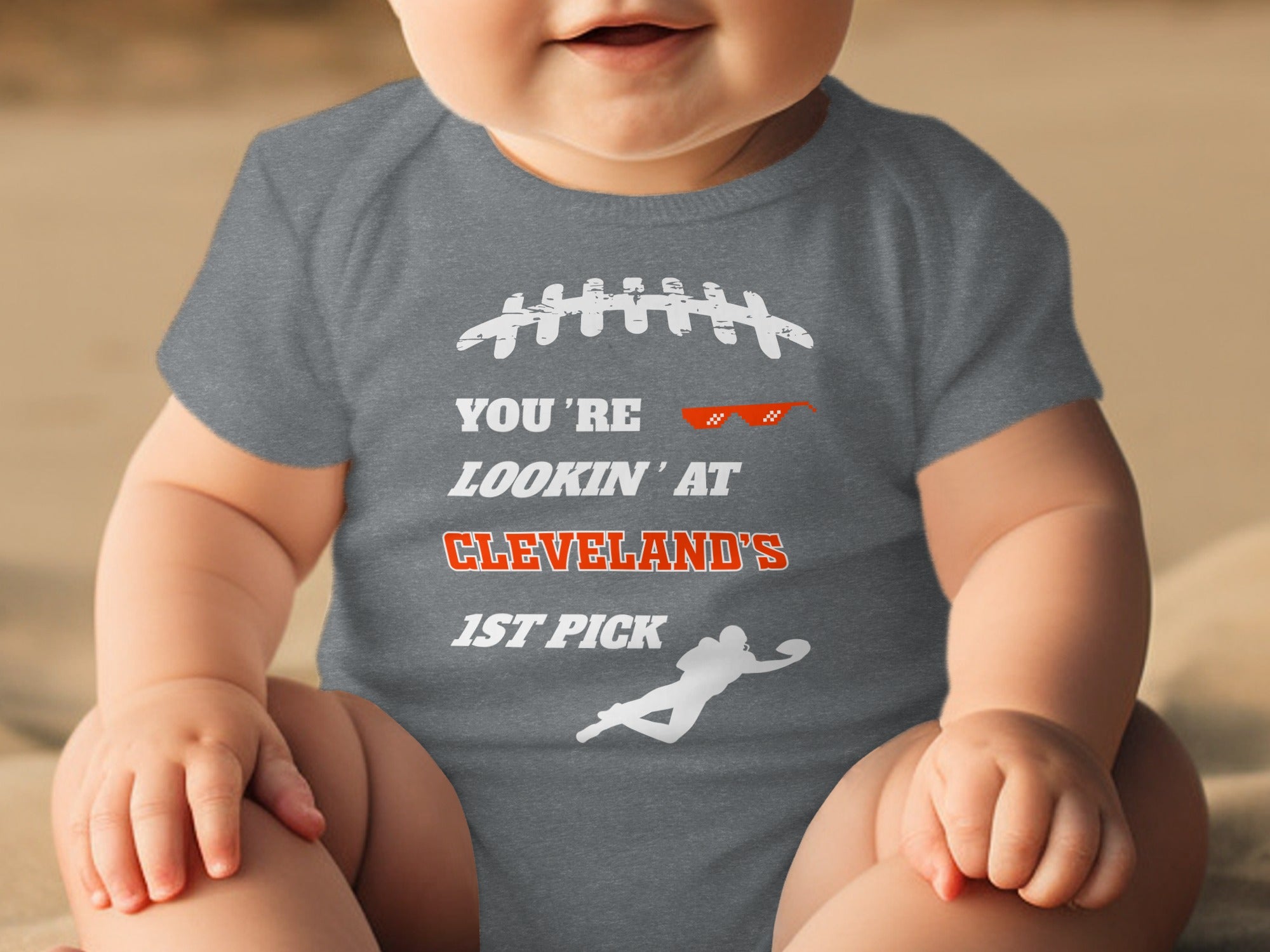 Cleveland's 1st Pick Football Baby Bodysuit