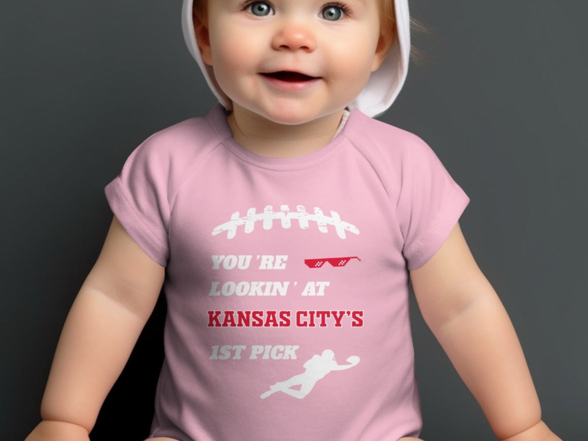 Kansas City's 1st Pick Baby Bodysuit Funny Sports Babywear
