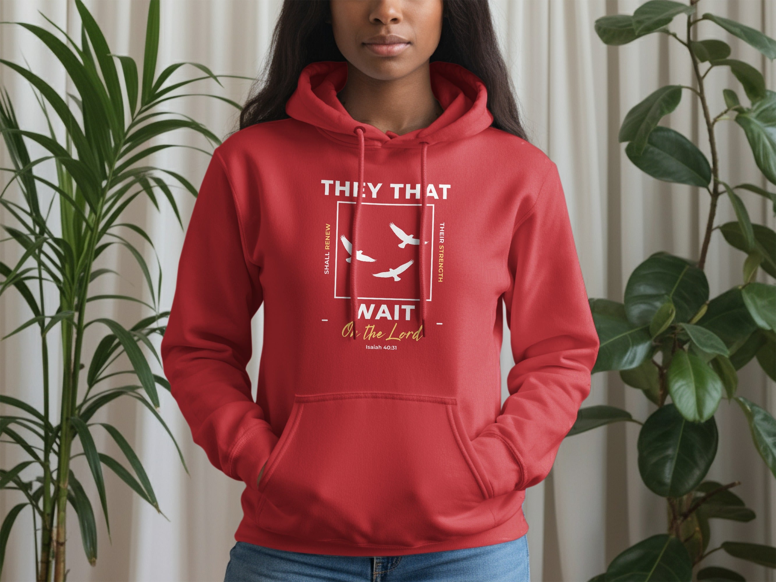 They That Wait On the Lord Isaiah 40:31 Christian Hoodie product type
