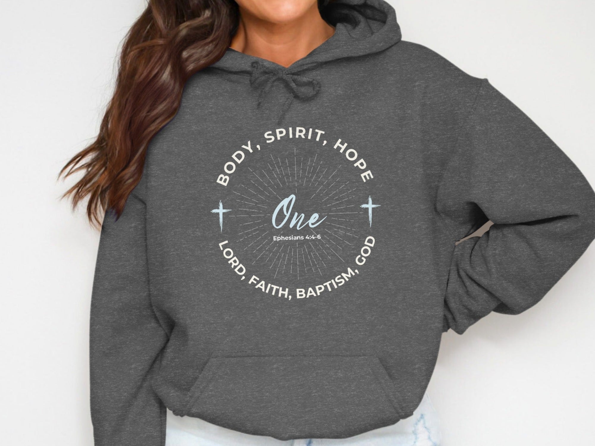 Body Spirit Hope One Lord Faith Baptism God product type
Hoodie, Sweatshirt, Christian, Faith, Religious, Ephesians, BodySpiritHope, LordFaithBaptism, GodApparel, OneDesign, CrossSymbol, Inspirational, Scripture, BibleVerse, Spiritual, WomensHoodie, GraphicHoodie, ReligiousGift, ChristianFashion, Hope