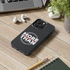 “More Than Conquerors” Phone Case – Romans 8:37 Christian Bible Verse iPhone & Android Case – Faith Accessory