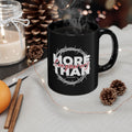 “More Than Conquerors” Christian Coffee Mug – Romans 8:37 Bible Verse Mug –  Faith Scripture Mug (11oz / 15oz)