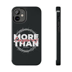 “More Than Conquerors” Phone Case – Romans 8:37 Christian Bible Verse iPhone & Android Case – Faith Accessory