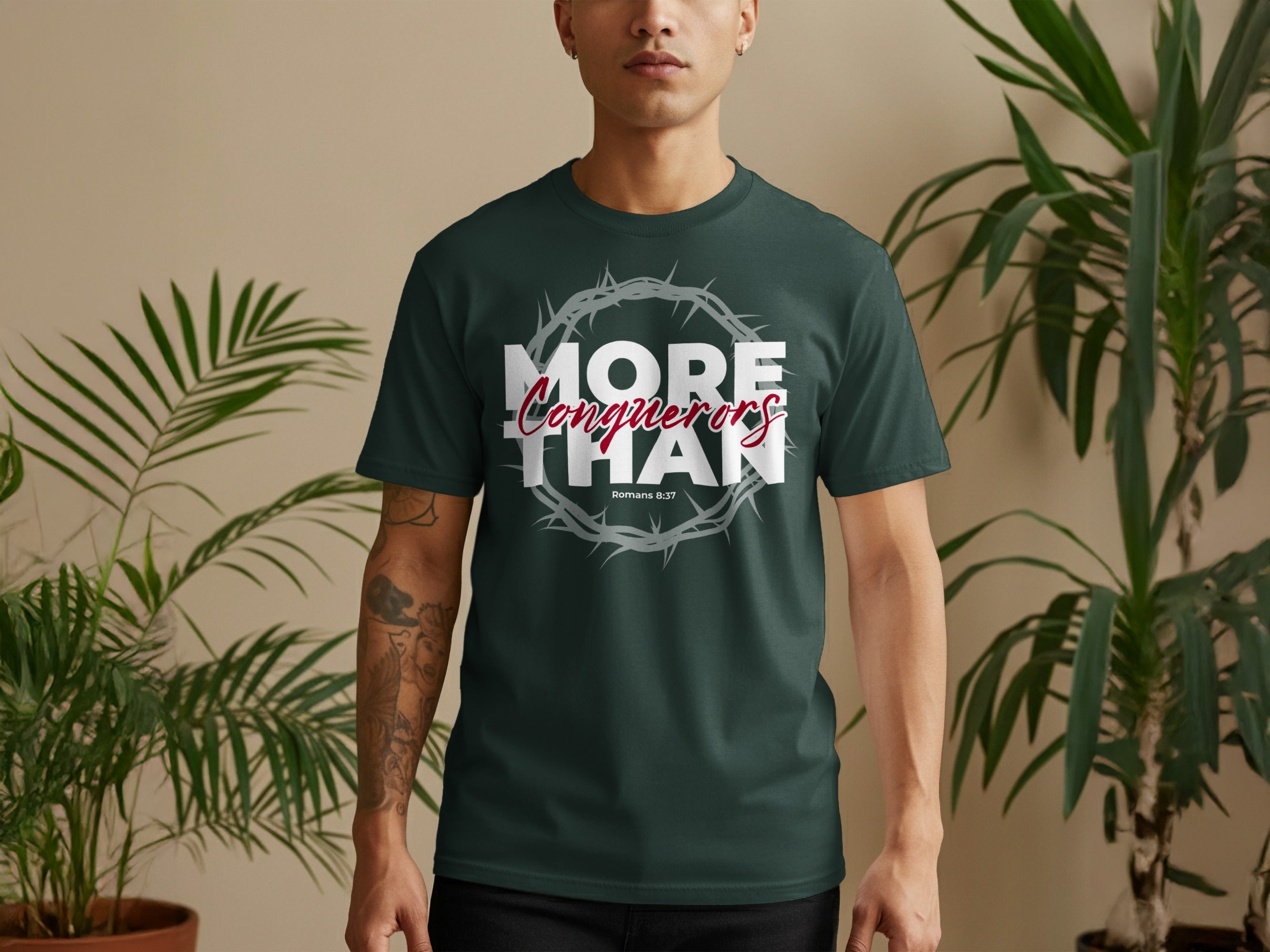 More Than Conquerors Romans 8:37 T-Shirt