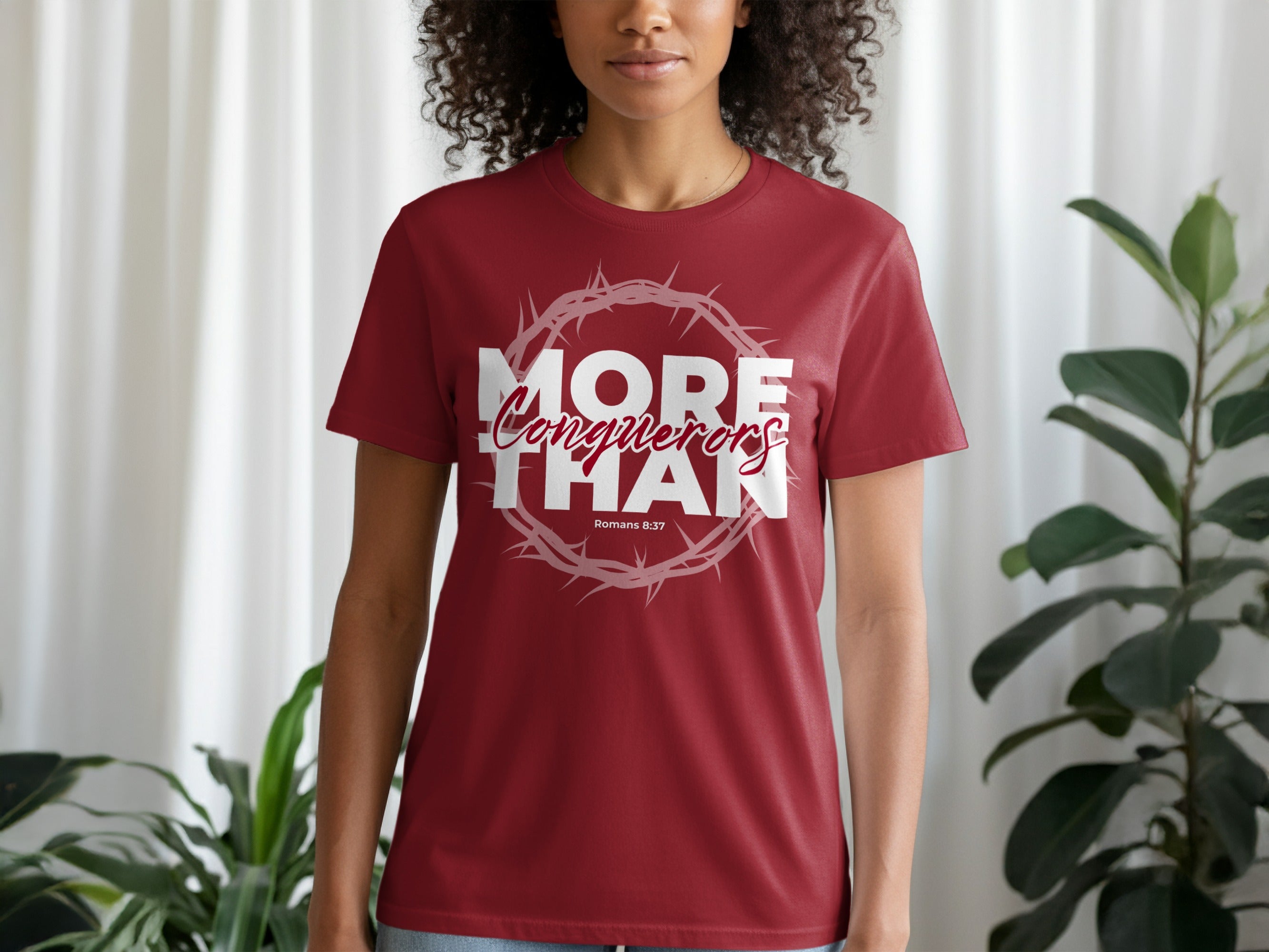 Inspirational More Than Conquerors Romans 8:37 T-Shirt