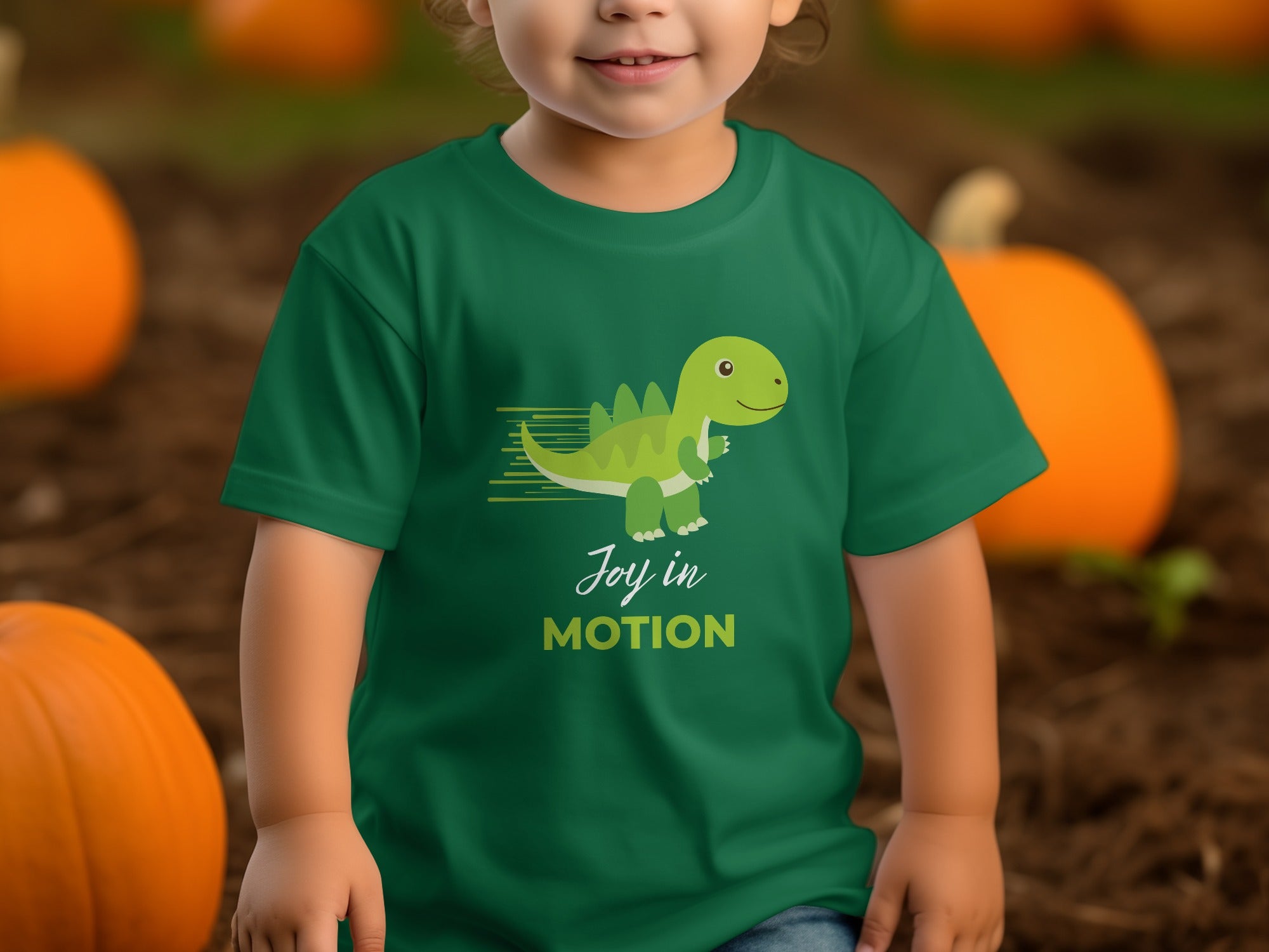 Joy in Motion Cute Dinosaur Kids Shirt
