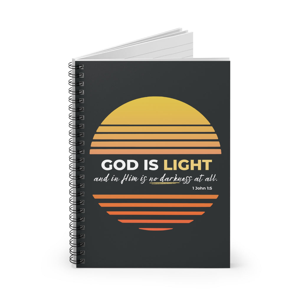 “God Is Light” Spiral Notebook — Christian Inspirational Journal (1 John 1:5)