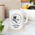 Courage Chosen Ceramic Mug — Portrait Coffee Cup (11oz & 15oz)
