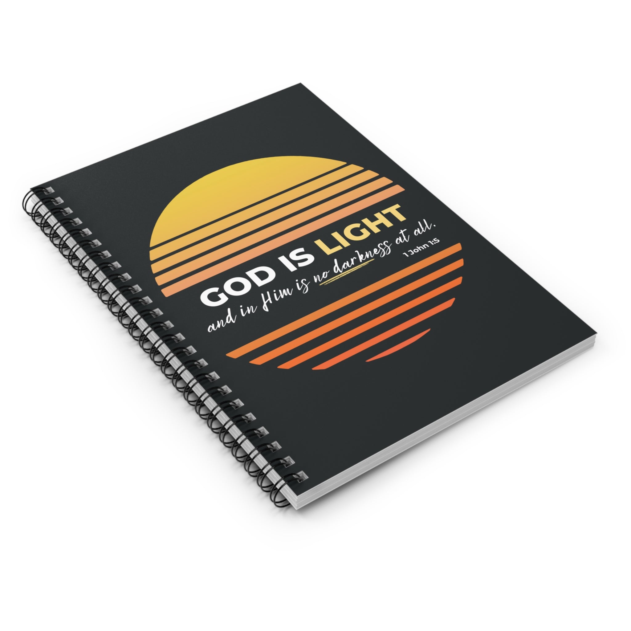 “God Is Light” Spiral Notebook — Christian Inspirational Journal (1 John 1:5)