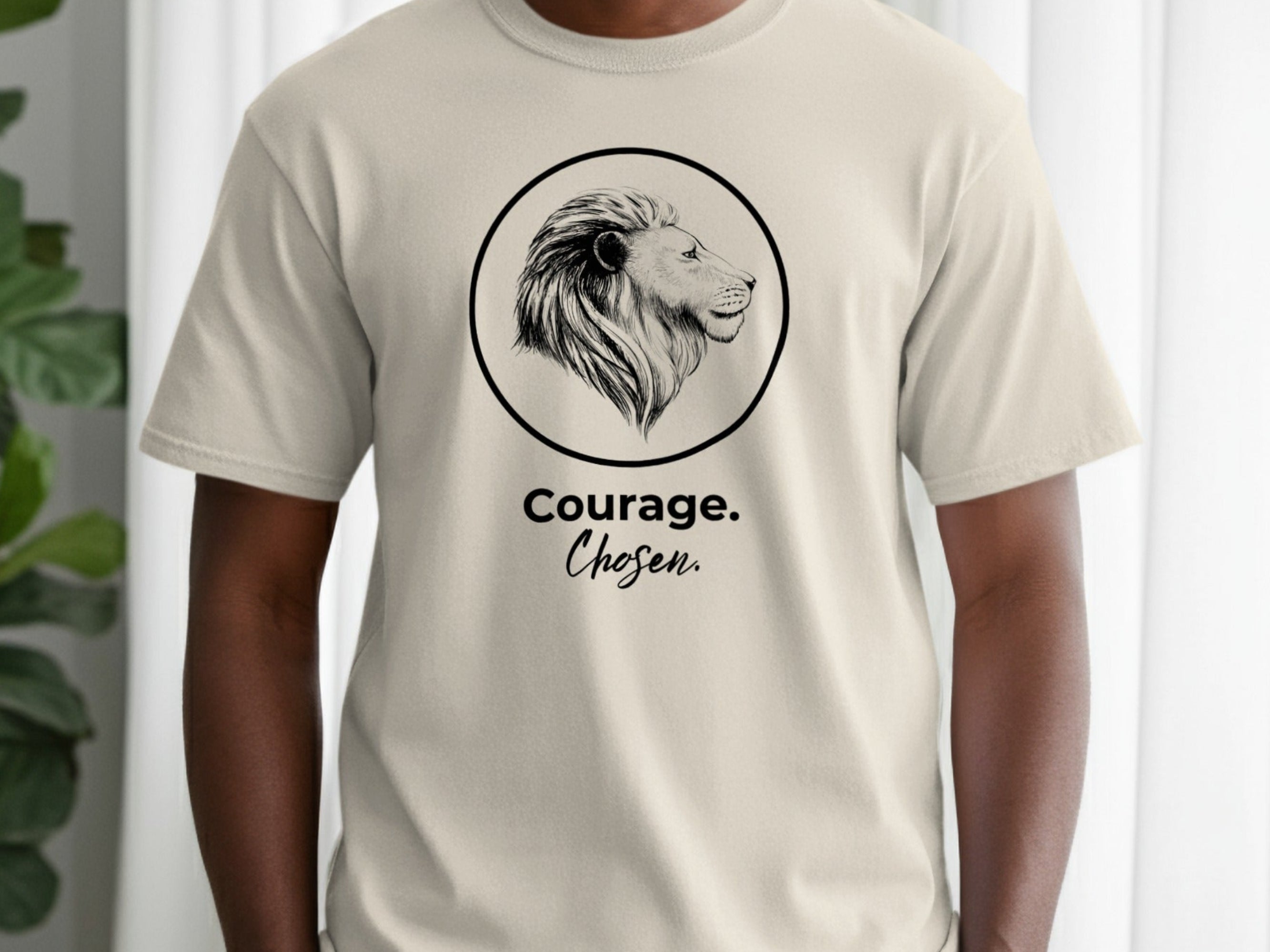 Courage Chosen Lion Graphic Tee Shirt Product