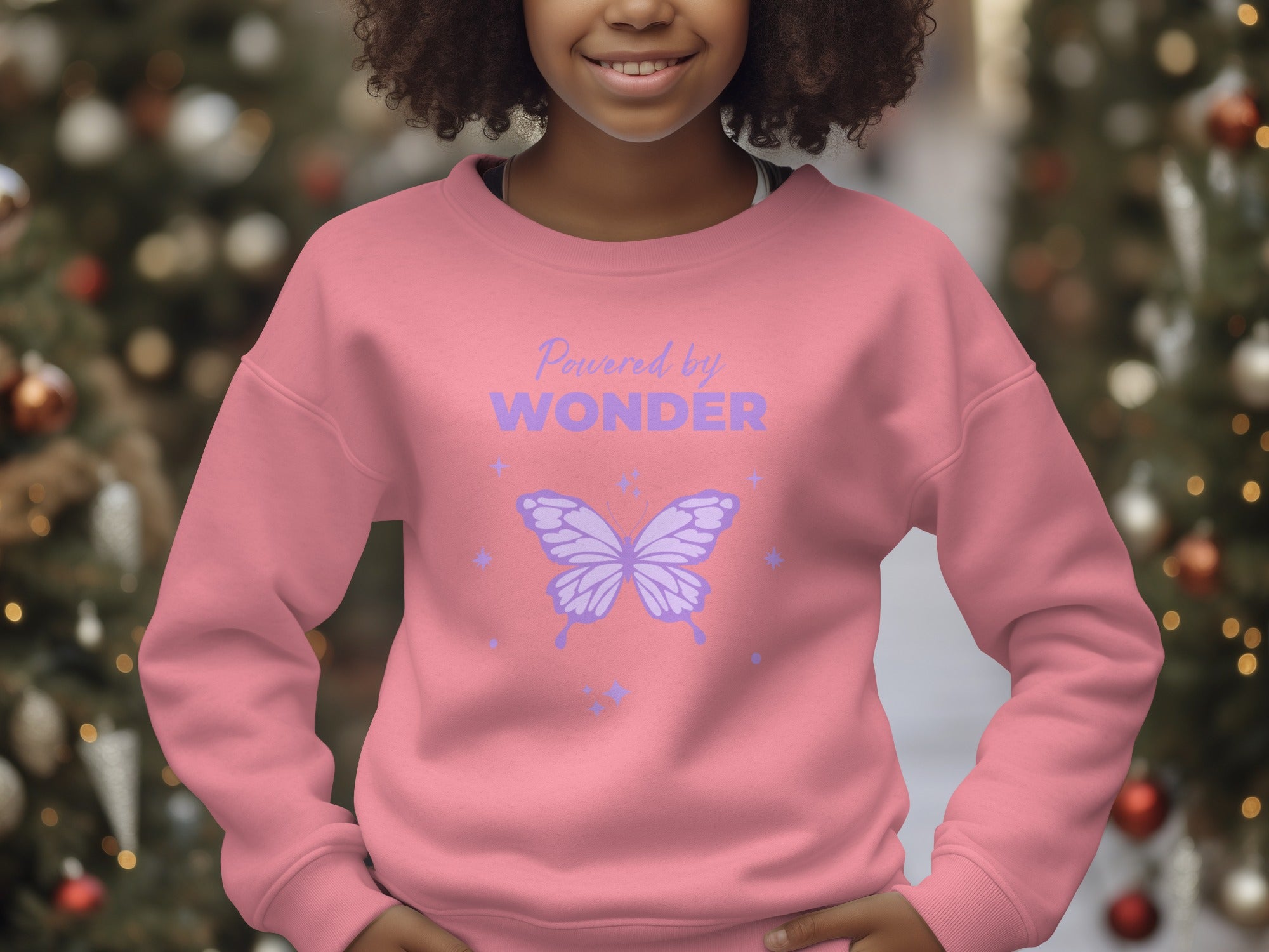 Powered by Wonder Butterfly Graphic Kids Sweatshirt