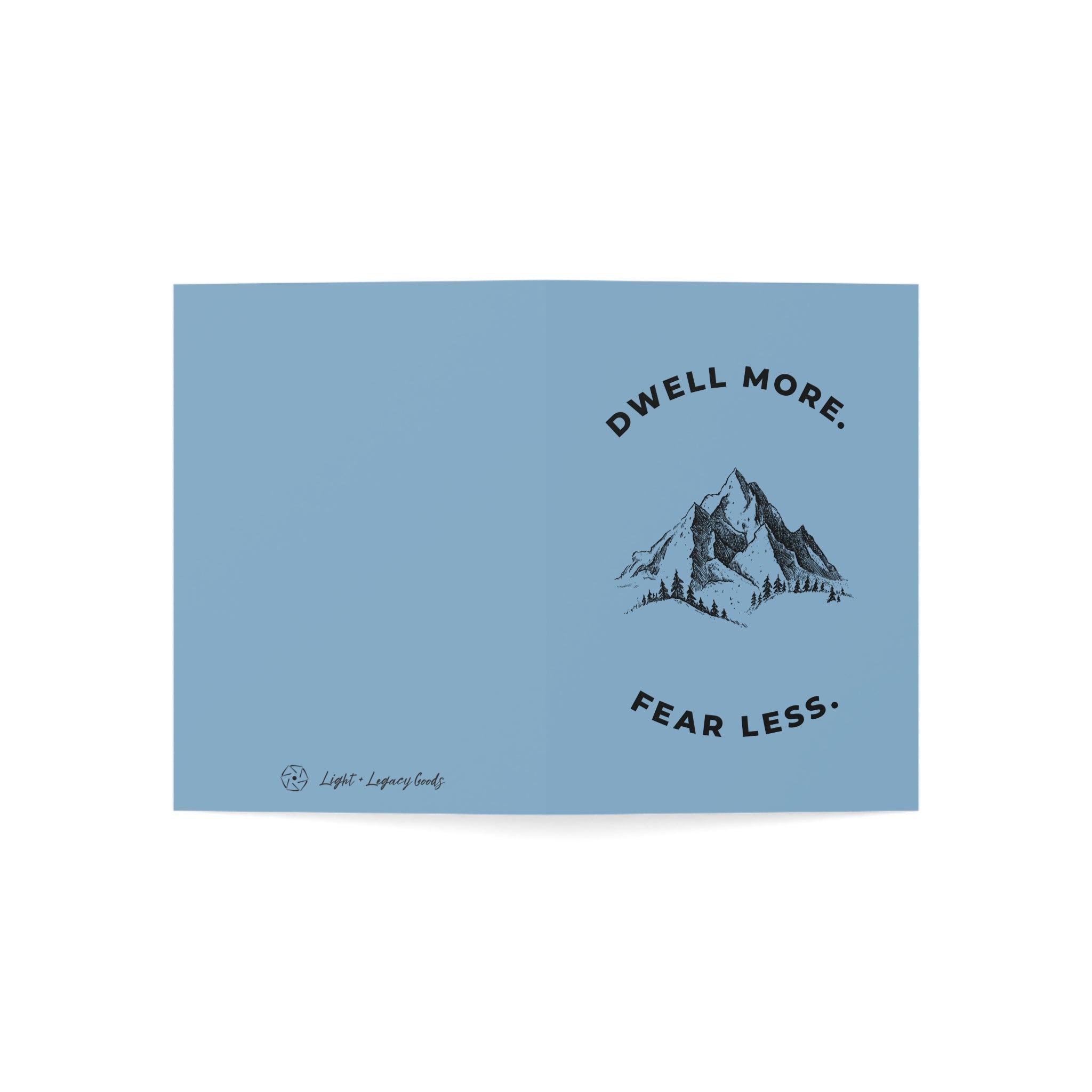 Dwell More Fear Less Mountain Greeting Cards Set | Inspirational Card