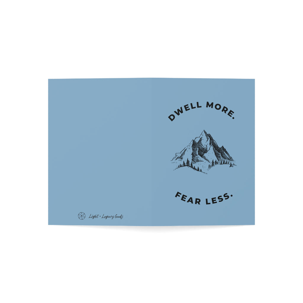Dwell More Fear Less Mountain Greeting Cards Set | Inspirational Card