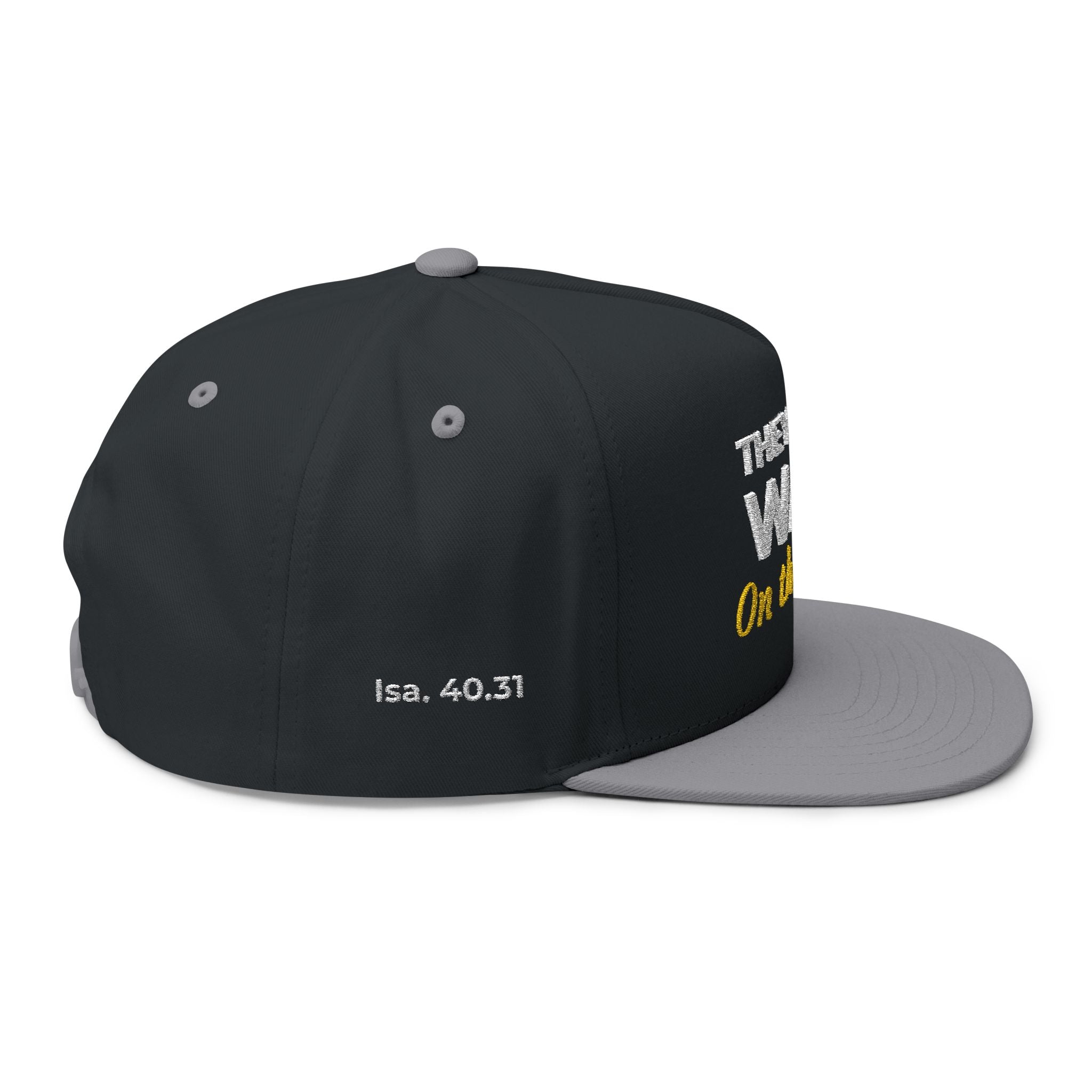 “They That Wait On The Lord” Embroidered Cap –  Isaiah 40:31 Christian Flat Bill Hat – Faith Apparel