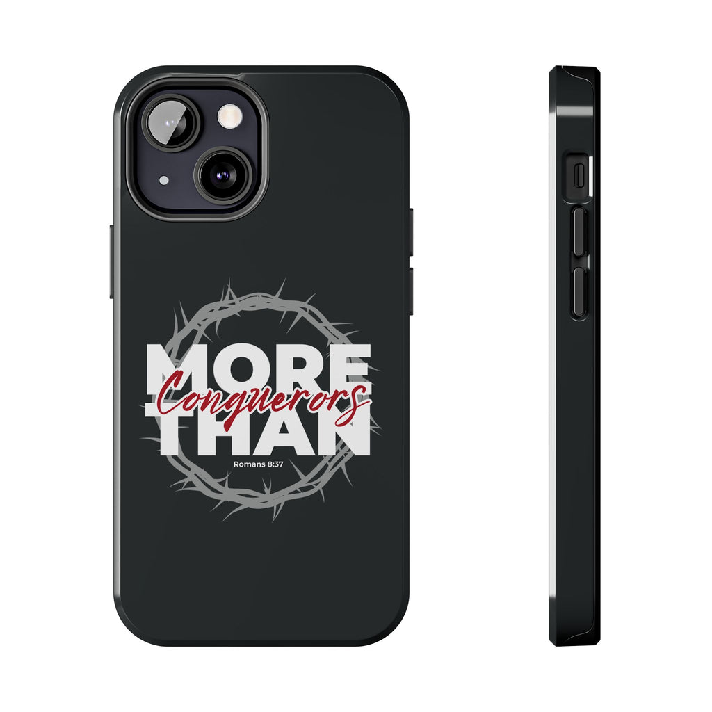 “More Than Conquerors” Phone Case – Romans 8:37 Christian Bible Verse iPhone & Android Case – Faith Accessory