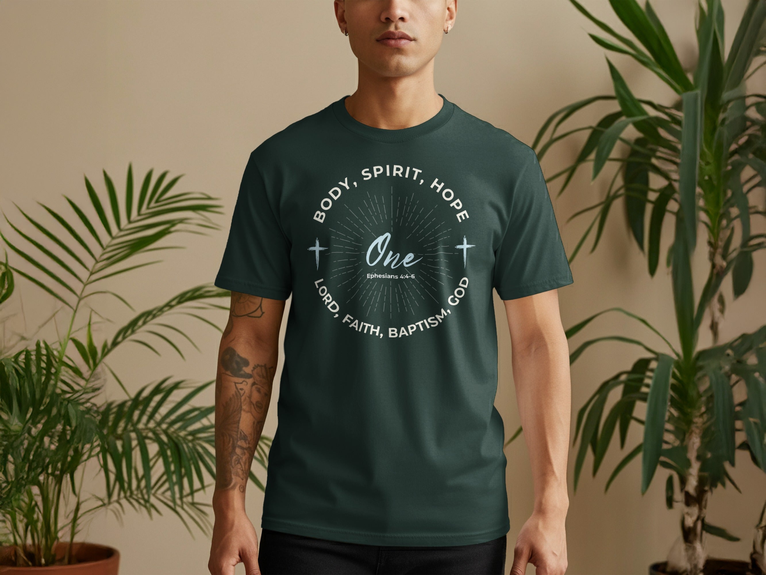 Body Spirit Hope One Lord Faith Baptism God Shirt