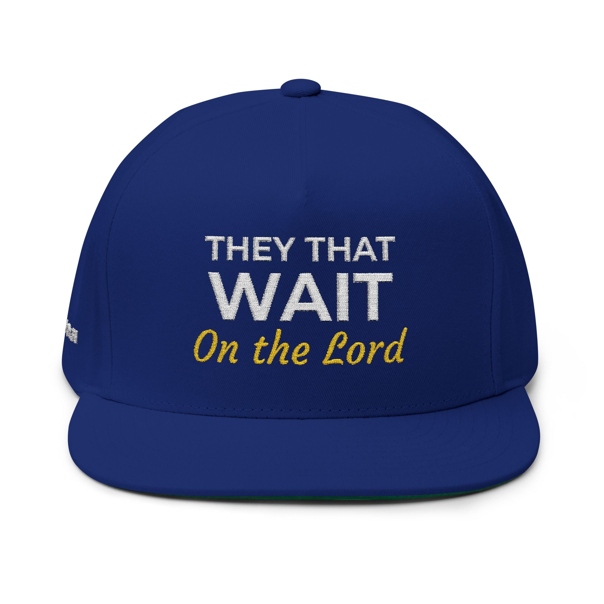 “They That Wait On The Lord” Embroidered Cap –  Isaiah 40:31 Christian Flat Bill Hat – Faith Apparel
