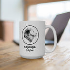 Courage Chosen Ceramic Mug — Portrait Coffee Cup (11oz & 15oz)