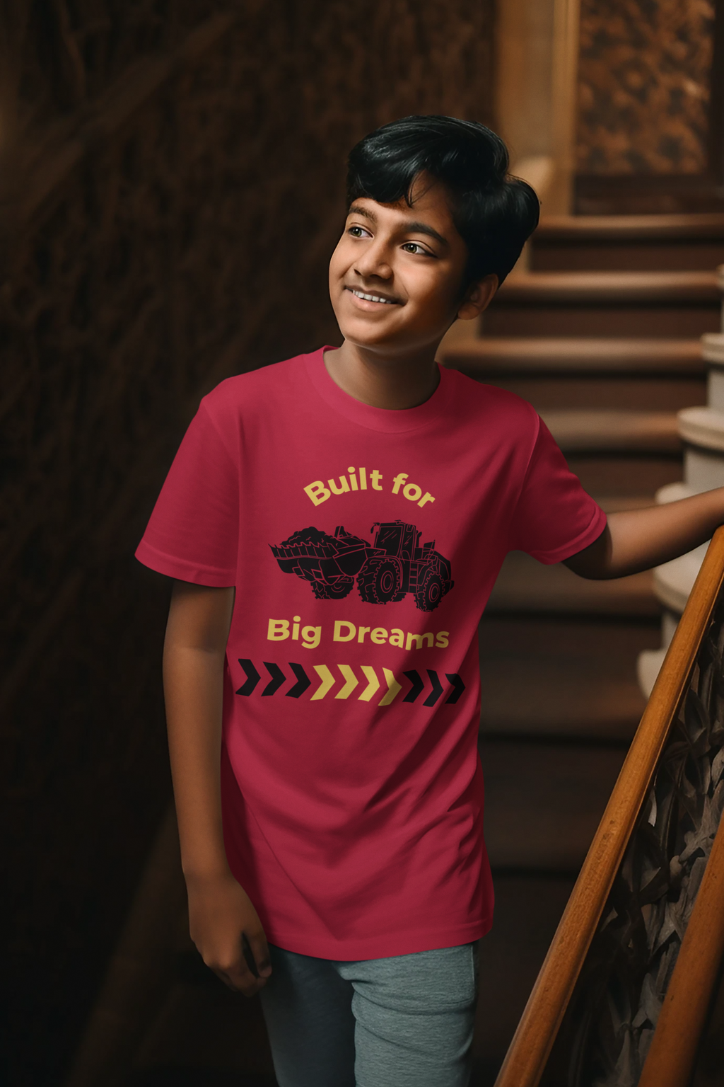 Built for Big Dreams Kids T-Shirt | Construction & Future Builder Kids Tee