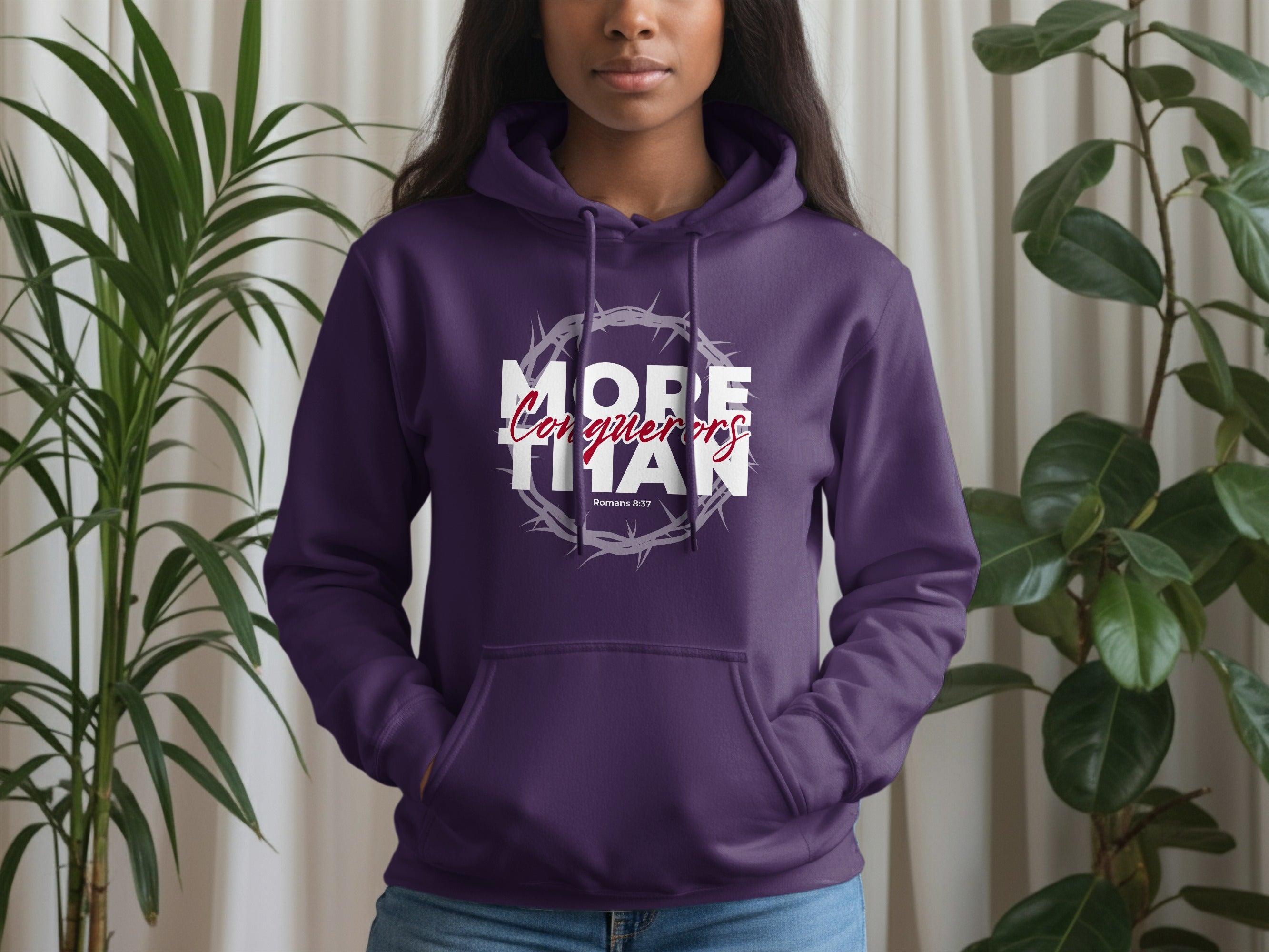 More Than Conquerors Romans 8:37 Crown Thorns Purple Hoodie product type

Hoodie
Christian
Faith
Religious
Inspirational
Romans 837
More Than Conquerors
Bible Verse
Scripture
Crown of Thorns
Purple Hoodie
Unisex Hoodie
Spiritual Gift
Worship Wear
Jesus Christ
Christian Apparel
Devotional
Belief
Passion of Christ
God's Love