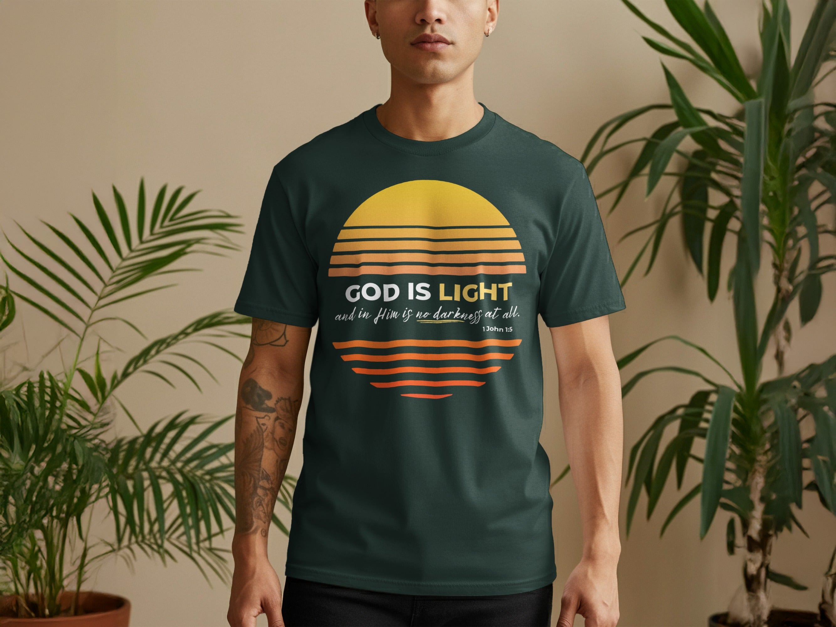 God Is Light Inspirational Quote Christian Shirt