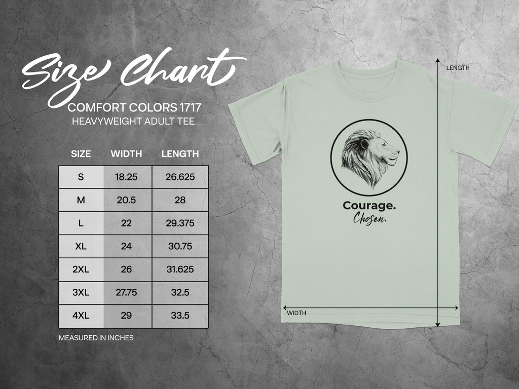 Courage Chosen Lion Tee Heavyweight Adult Shirt