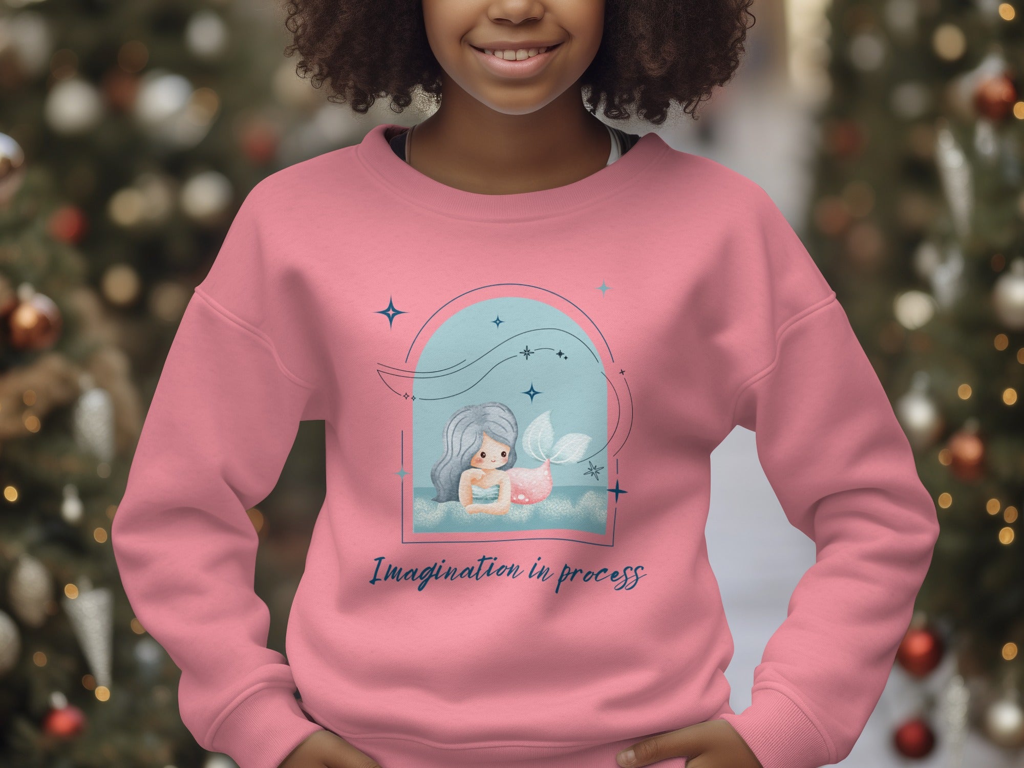 Imagination in Process Pink Sweatshirt for Kids