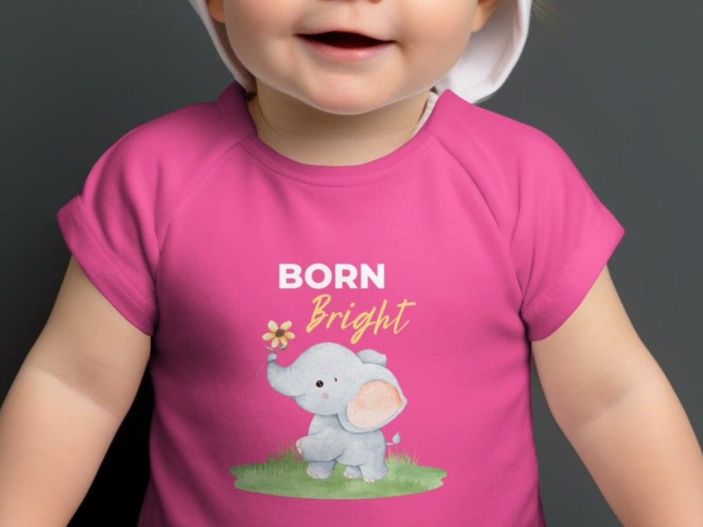 Adorable Pink Baby Onesie with Elephant Design