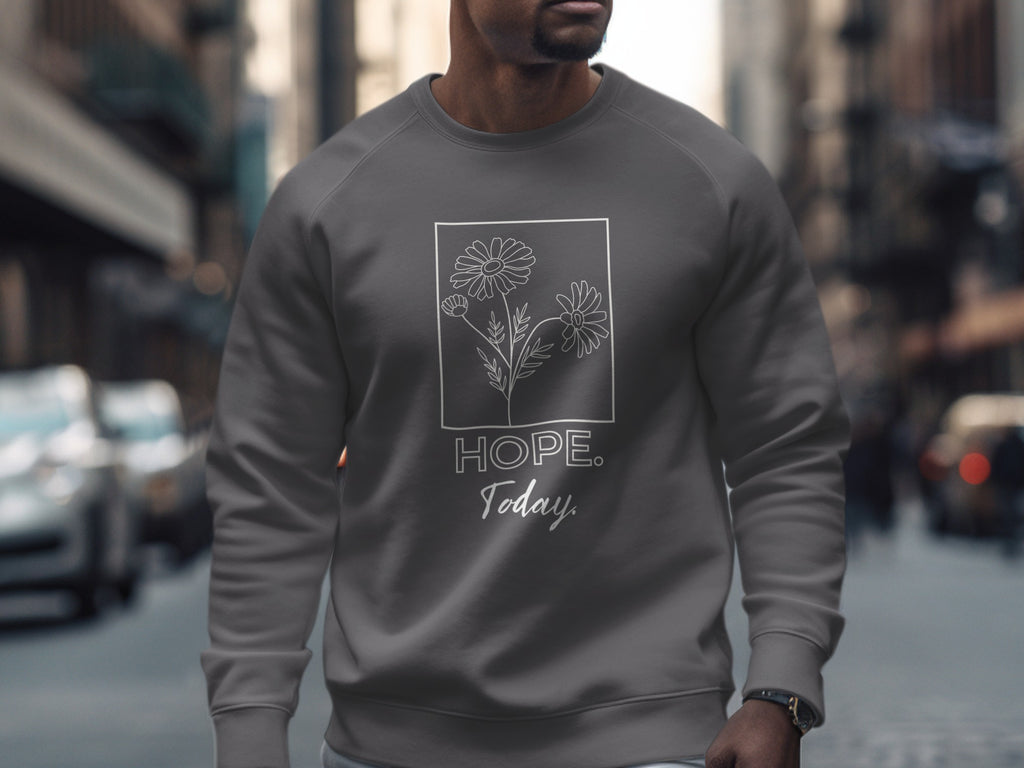 Hope Today Flower Graphic Sweatshirt Casual Wear